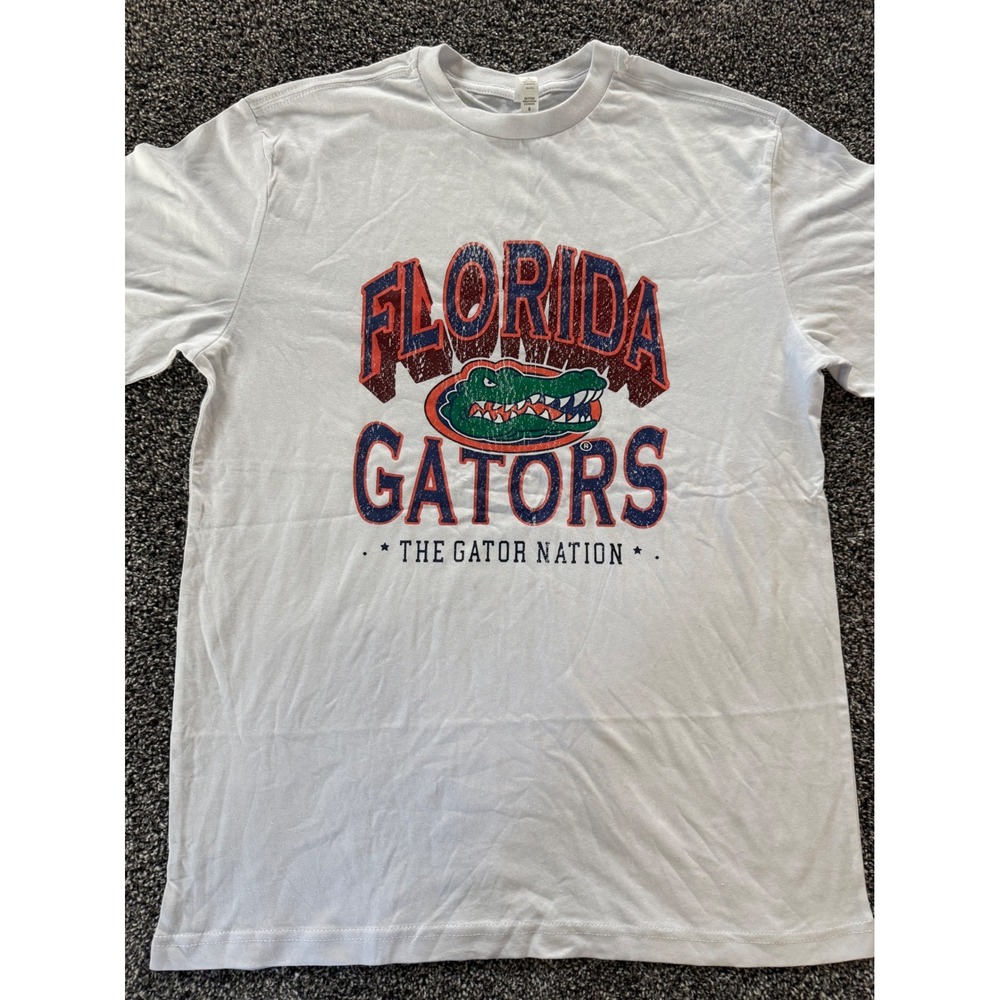 Florida Gators The Gator Nation T-Shirt White Mens Medium Vintage Style Y2K